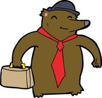 cartoon business bear vector