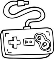 line drawing cartoon game controller vector
