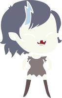 flat color style cartoon laughing vampire girl vector