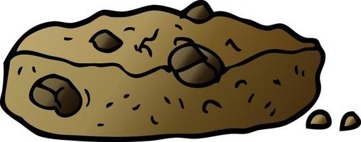 cartoon doodle chocolate chip cookie vector