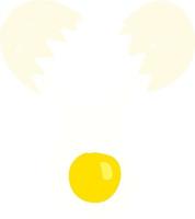 ilustración de color plano de un huevo roto de dibujos animados vector