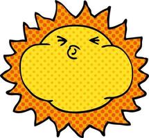 cartoon doodle shining sun vector