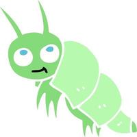 flat color illustration of a cartoon little bug vector