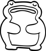 line drawing cartoon frog vector