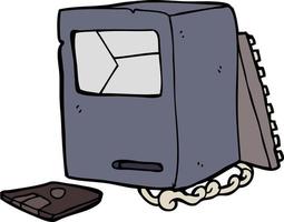 cartoon broken old computer vector