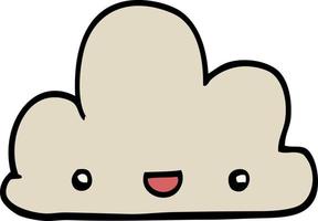 cartoon tiny happy cloud vector