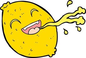 cartoon squirting lemon vector