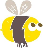 flat color illustration of a cartoon bee vector