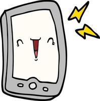 cute cartoon mobile phone vector