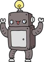 cartoon happy robot vector