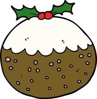 cartoon christmas pudding vector