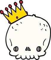 cartoon skull with crown vector