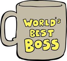 worlds best boss mug vector