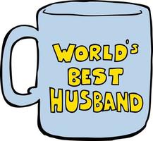 worlds best husband mug vector