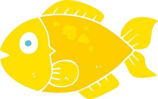 flat color illustration of a cartoon fish vector