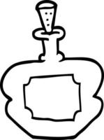 line drawing cartoon perfume bottle vector