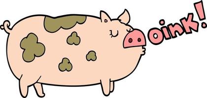 cartoon oinking pig vector