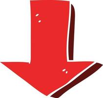 flat color style cartoon pointing arrow vector