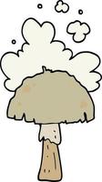 cartoon mushroom with spore cloud vector