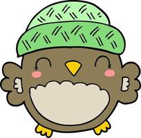 cute cartoon owl in hat vector