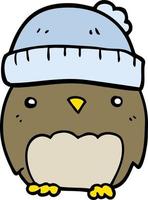 cute cartoon owl in hat vector