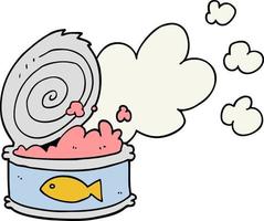 cartoon smelly can of fish vector