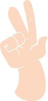 flat color illustration of a cartoon hand counting vector