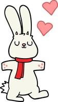 cartoon rabbit in love vector