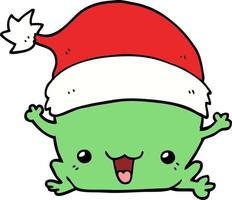 cute cartoon christmas frog vector