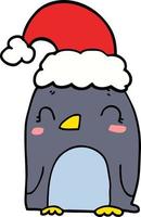 cute christmas penguin vector