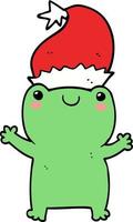 cute christmas frog vector