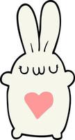 cute cartoon rabbit with love heart vector