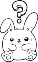 cartoon rabbit with question mark vector