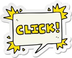 sticker of a cartoon click sign vector