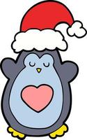 cute christmas penguin vector