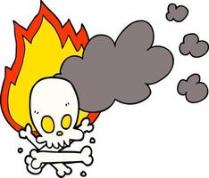 cartoon spooky burning bones vector