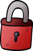 cartoon doodle locked padlock vector