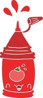 flat color style cartoon ketchup bottle vector