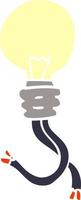 cartoon doodle glowing light bulb vector