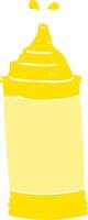 ilustración de color plano de una botella de mostaza de dibujos animados vector