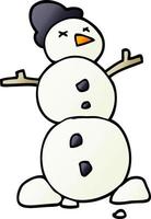 cartoon doodle traditional snowman vector