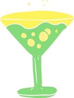 flat color illustration of a cartoon cocktail vector