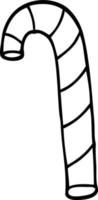 line drawing cartoon striped candy cane vector