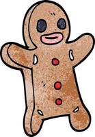 cartoon doodle gingerbread man vector