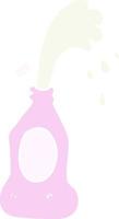 flat color illustration of a cartoon squirting lotion bottle vector