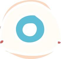 cartoon doodle blue eye vector