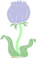 flat color style cartoon wild flower vector