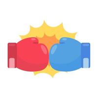 Boxing gloves. Fighting sports competition. vector