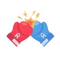 Boxing gloves. Fighting sports competition. vector