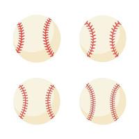 Leather baseball with red stitched seams. Popular softball tournaments. vector
